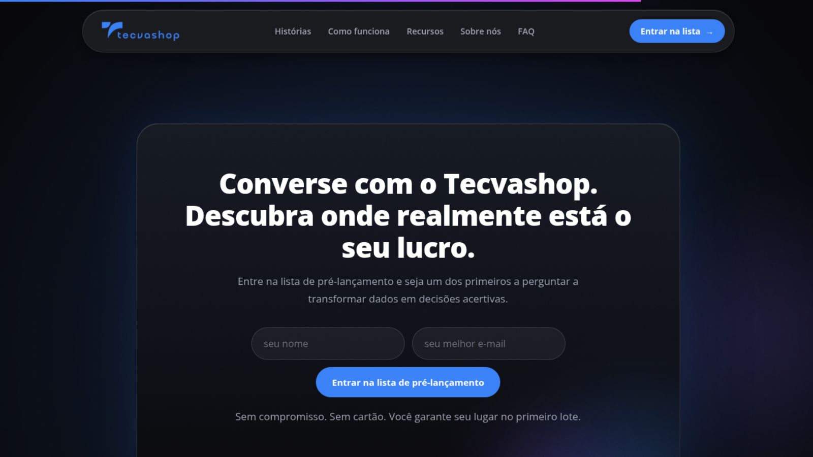 Formulários de captura — topo e fim